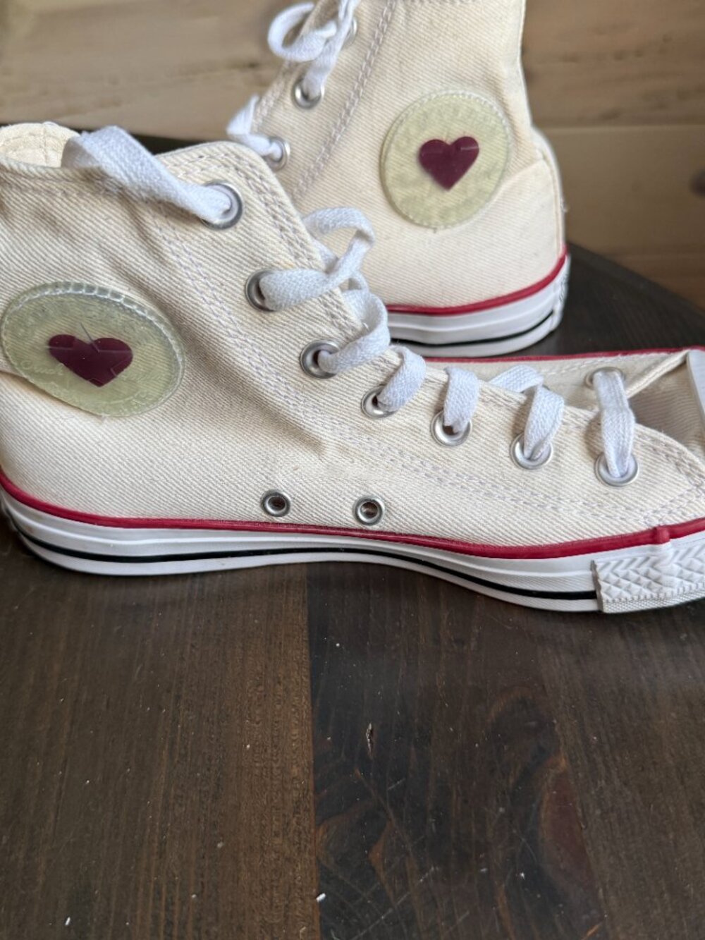 Converse All Star Denim Love High Top Lace-Up Ivory 163304F 2019, Women sz 7.5